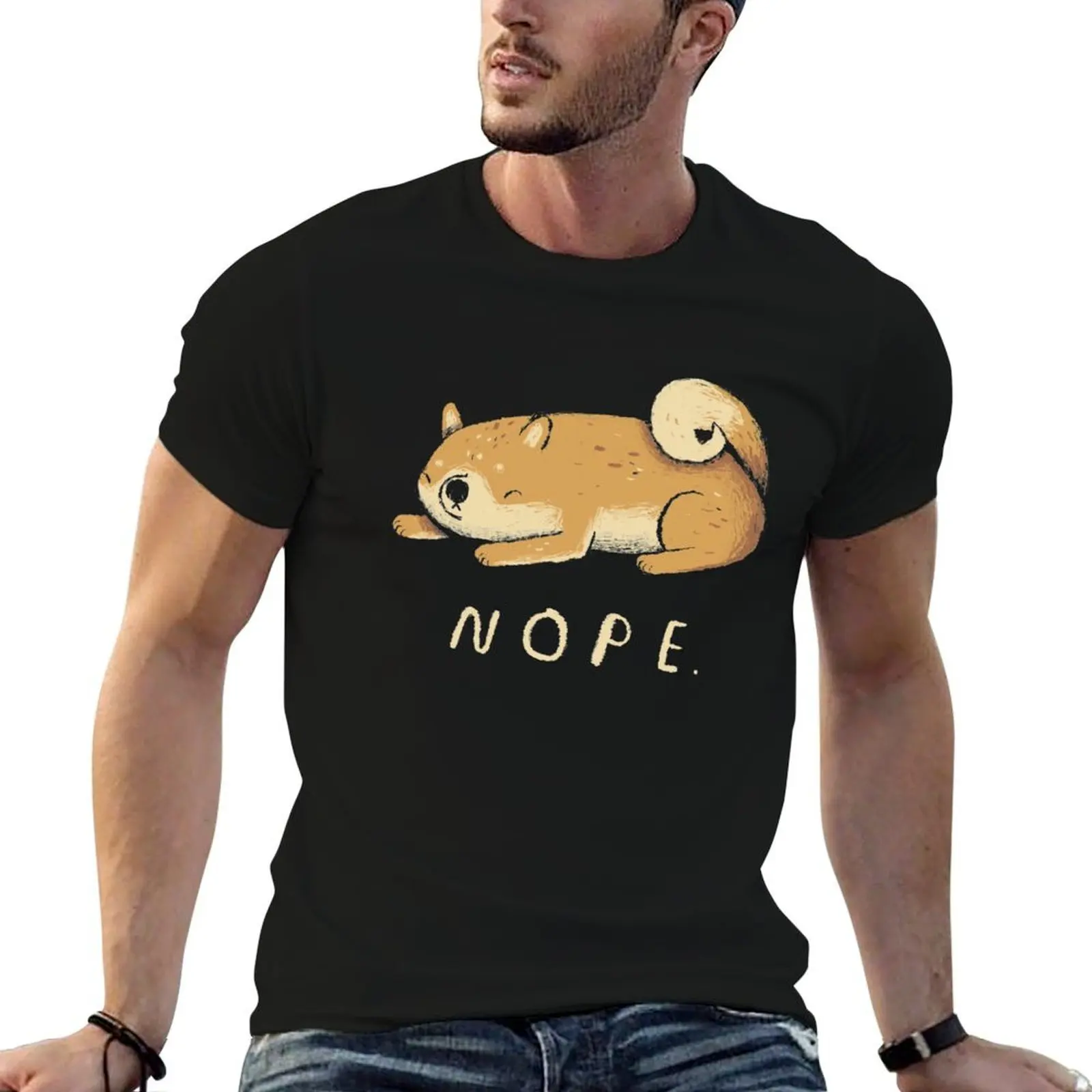 shiba nope T-Shirt topping Funny t-shirts mens designer t shirt