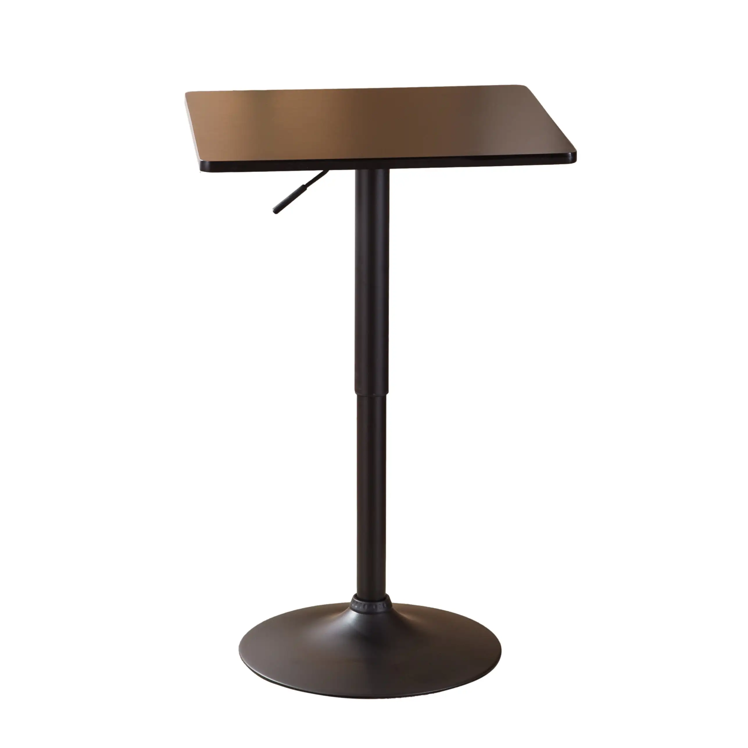 Adjustable Round Height Bar Table, Metal Base, Sleek Design, Perfect for Home Bars and Dining