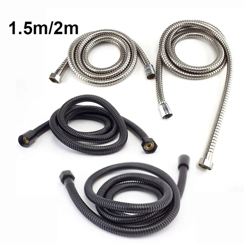 Stainless Steel Flexible Shower Hose Long Bathroom Shower Water Hose Extension Plumbing Pipe Pulling Tube