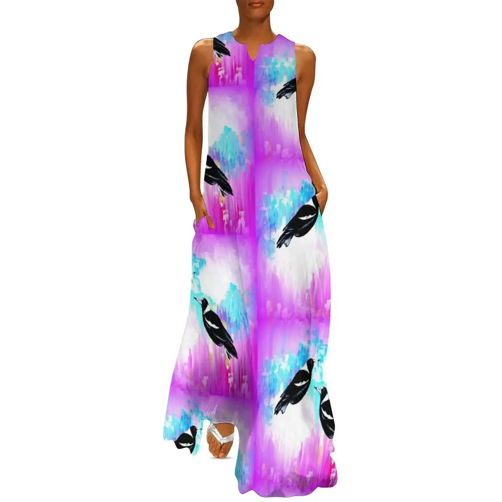 

Australian Magpies Long Dress Aesthetic clothing Bridesmaid dress woman womens clothing women's summer dress 2025