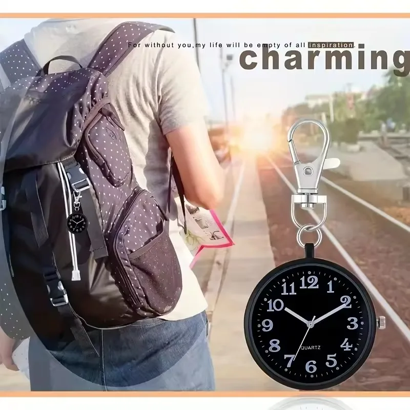 New Luminous Quartz Pocket Watch Men Women Keychain Clock With Battery Fashion Nurse Watch Vintage Student Doctor Pocket Watch