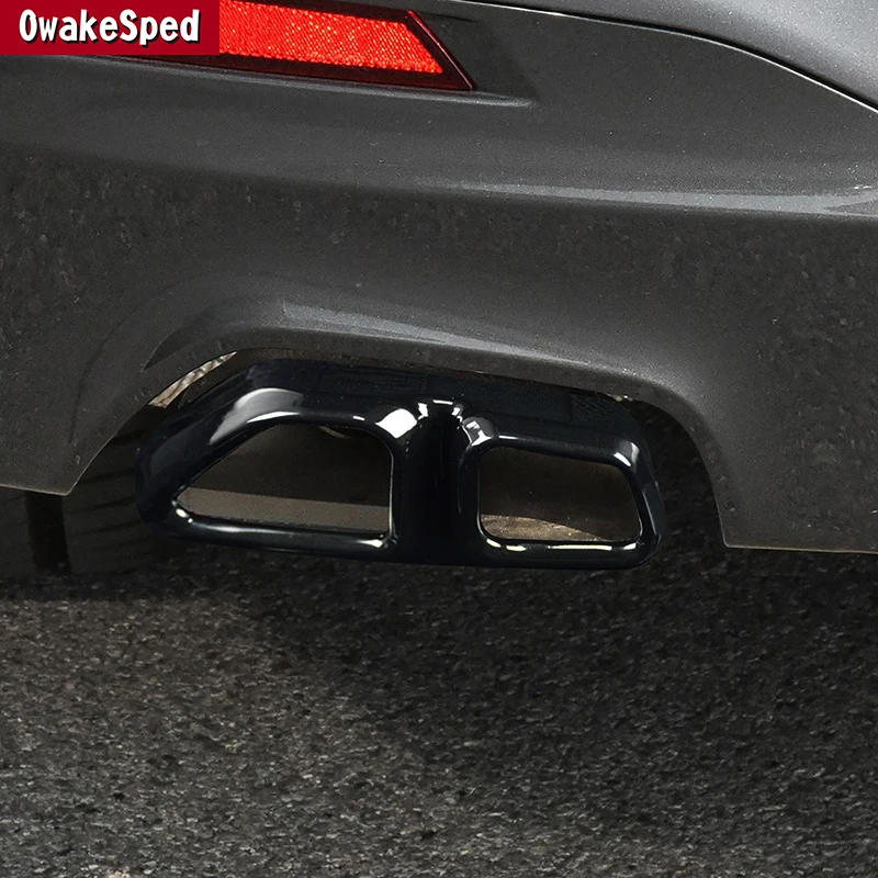 

Car Tail Muffler Exhaust Pipe Cover Decorative Trim Throat Frame Sticker For BMW 5 Series G30 G38 2018-2022 Exterior Accessories