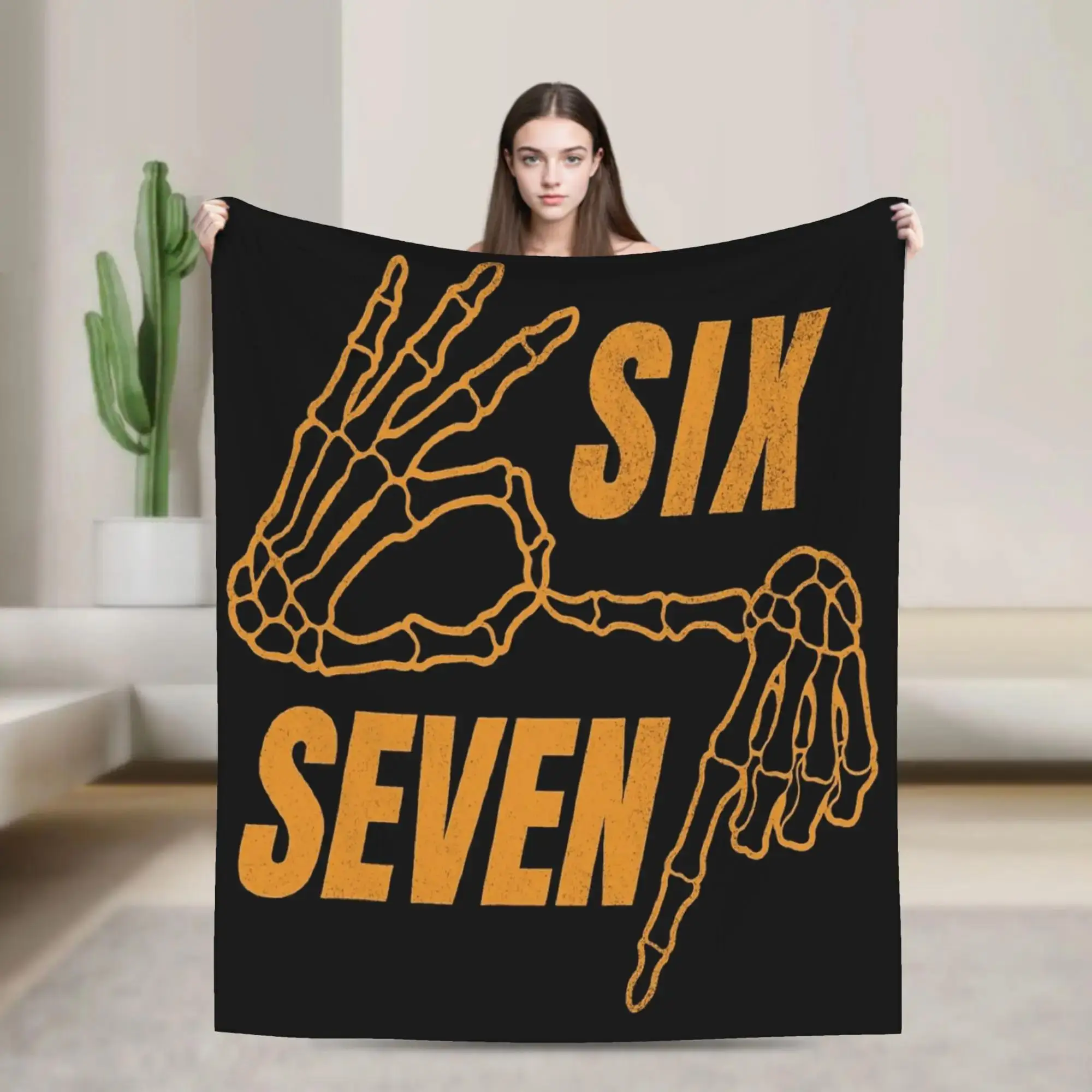 

Фланелевое одеяло Six Seven Meme Halloween: теплое, мягкое покрывало для кровати, дивана, для детей, для гостиной, весенне-осеннее, домашний декор