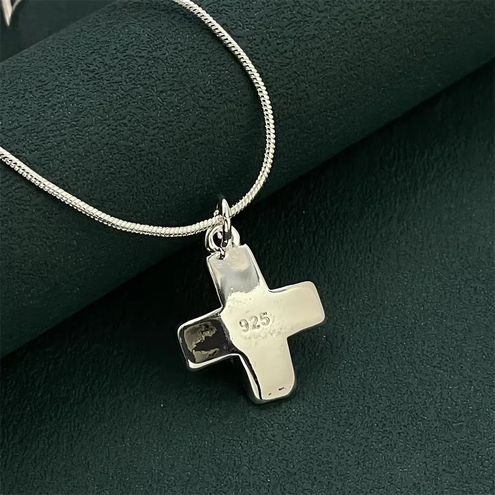 Trendy Products 925 Sterling Silver Creative Cross Necklace For Women Fashion Affordable Jewelry Wedding Party Christmas Gifts