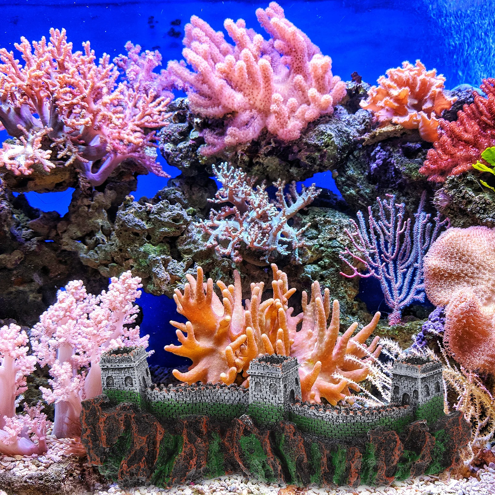 

Great Wall Rockery Resin Fish Tank Ornament Aquarium Decoration Natural Lively Micro Landscape Fish Tank Landscaping Decor
