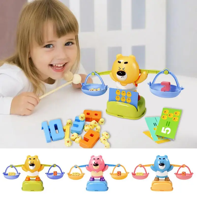 Bear Balance Scale Funny 12 Ducks Toddler Number Learning Toys Educational Counting Toys Learning Number Counting Toy For 3 Year