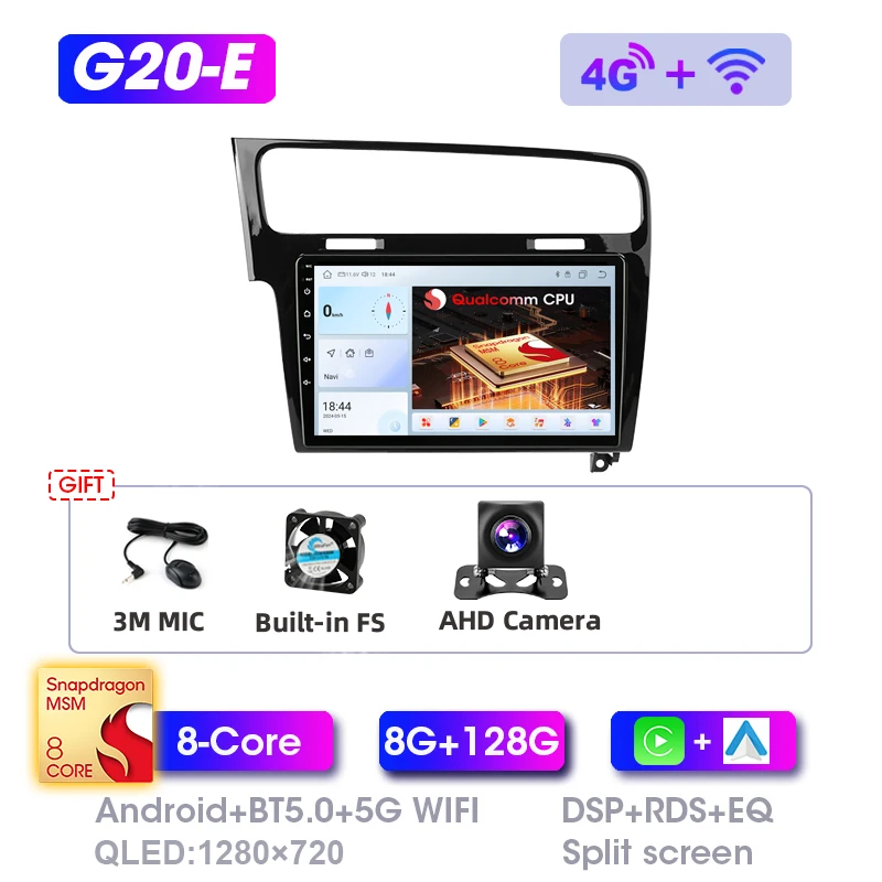 Srnubi Android Autoradio CarPlay GPS Navigatie Bluetooth Multimedia Video Player Voor Volkswagen VW Golf7 MK7 GTI 2013-2017 2Din