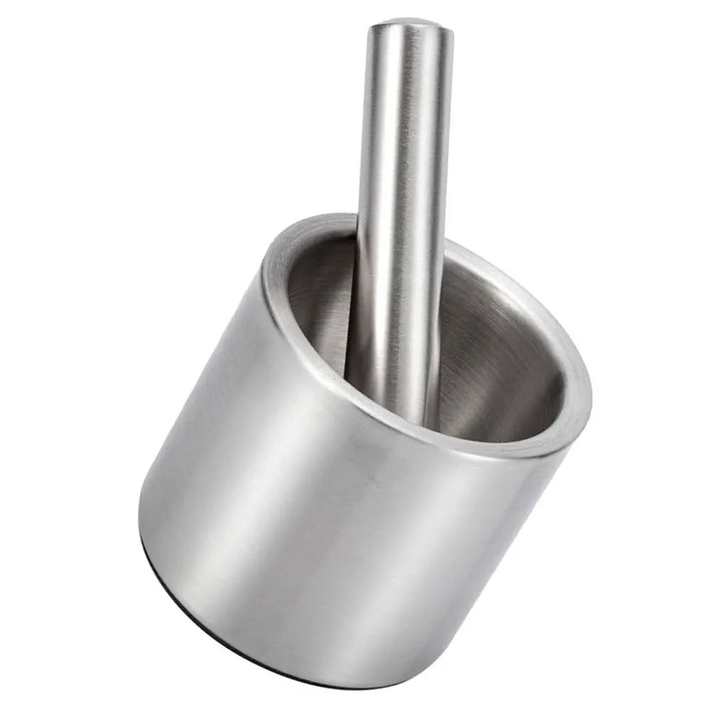 

Stainless Steel Garlic Mincer Tool Kitchen Grinding Bowl Hand Crusher for Spice Nut Multifunctional Portable Cookware Silver
