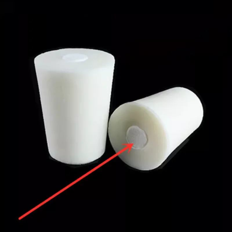 10PCS Glass test tube foamed silicone stopper with sand core laboratory heat-resistant conical flask stopper