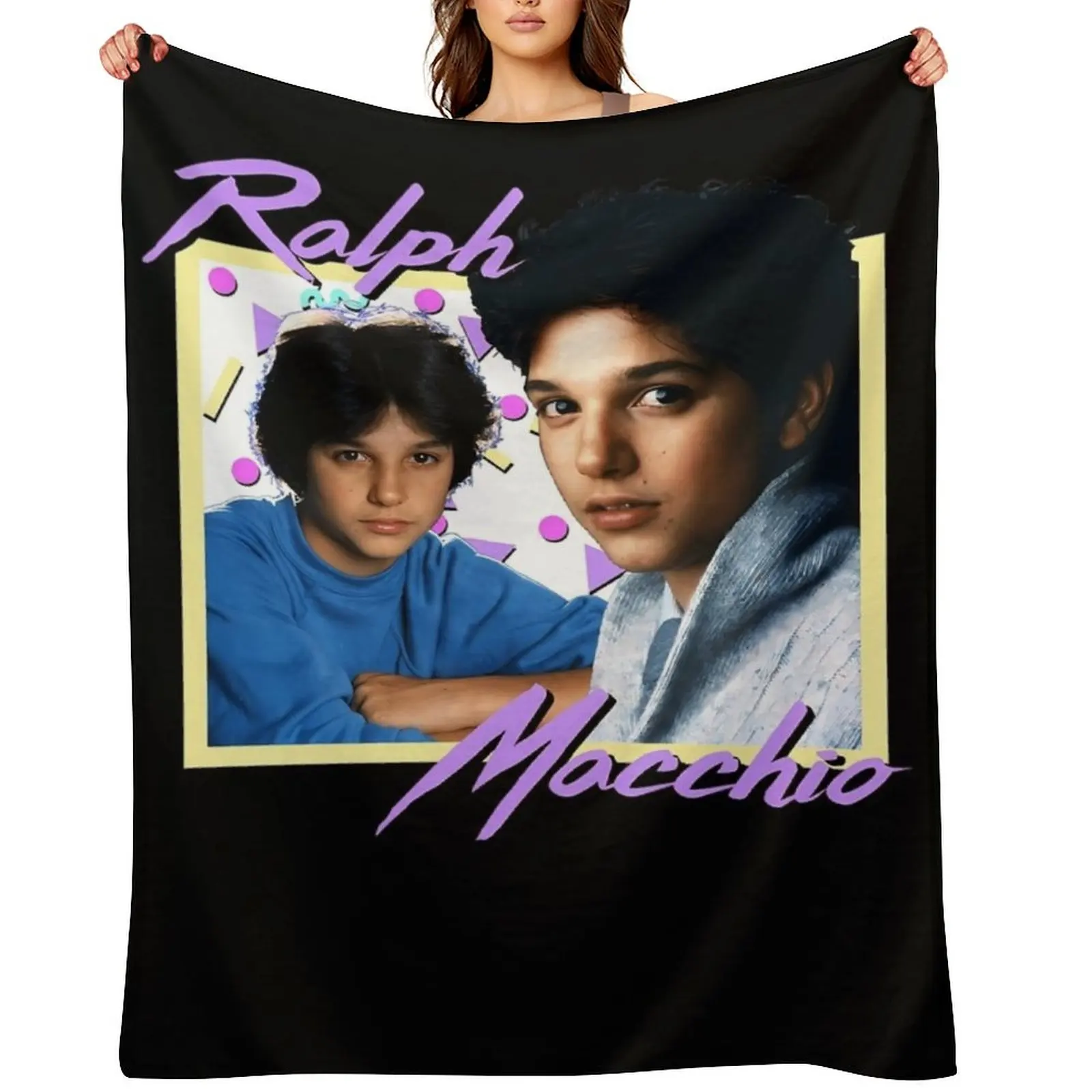 

80s Ralph Macchio Throw Blanket Nap Polar wednesday Hair Blankets