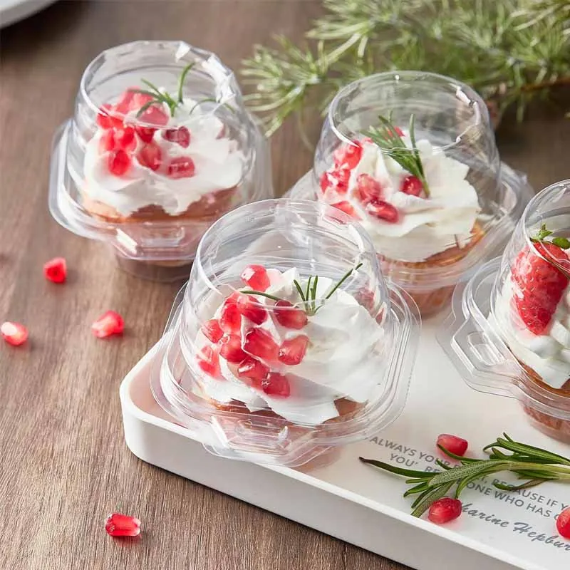 10Pcs20Pcs30Pcs Transparent Single Cupcake Boxes, Transparent Single Cupcake Containers, Suitable for Weddings, Holiday Parties