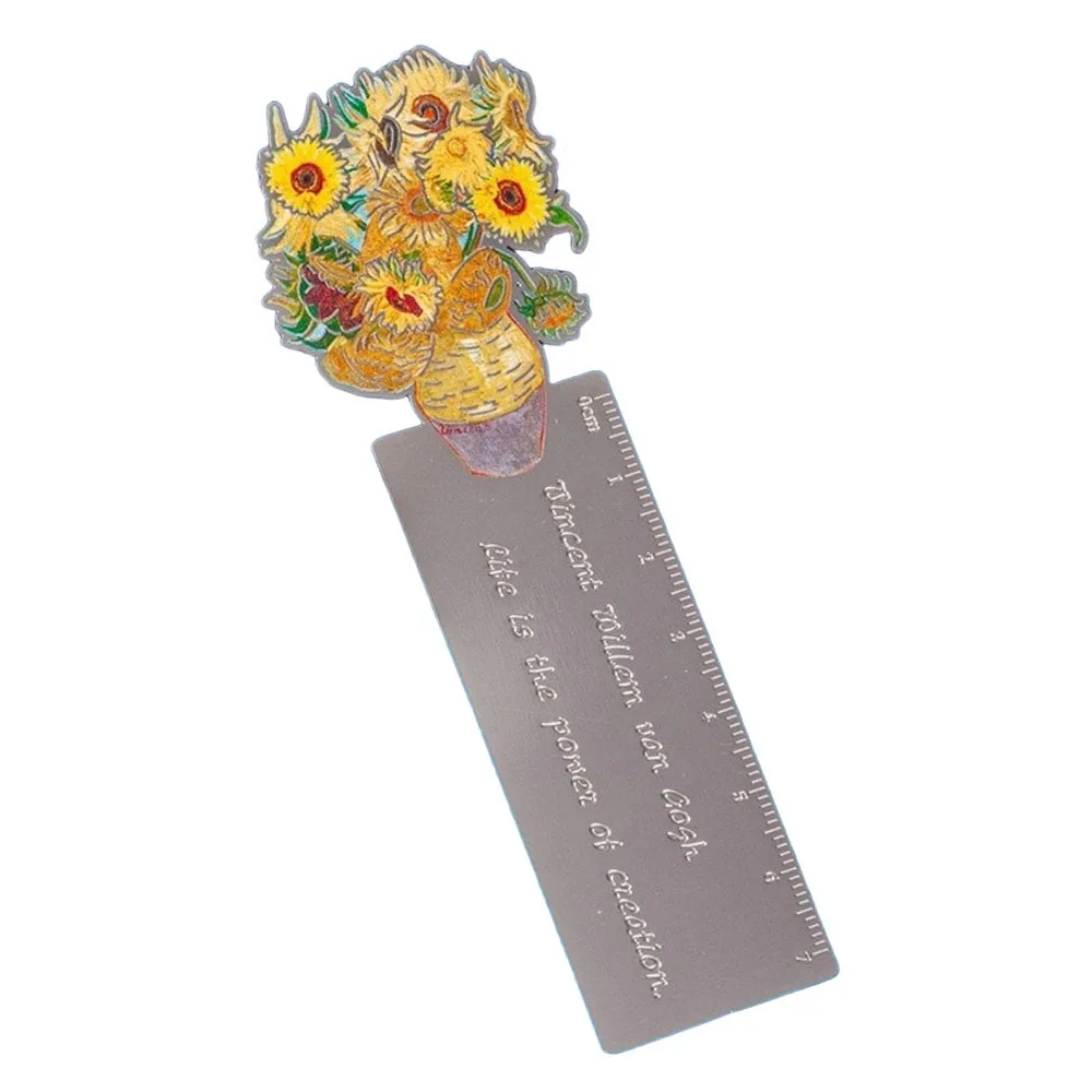 Sunflower Metal Bookmark Tassel Pendant Painting Reading Book Clip Aesthetic Stationery Pendant Decorative Book Page Clip