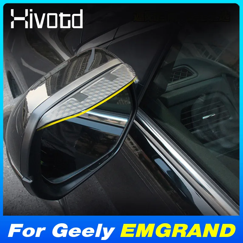 

Car Side Rearview Mirror Rain Eyebrow Shield Shade Rainproof Protector Parts For Geely EMGRAND 2022-2024 Exterior Accessories