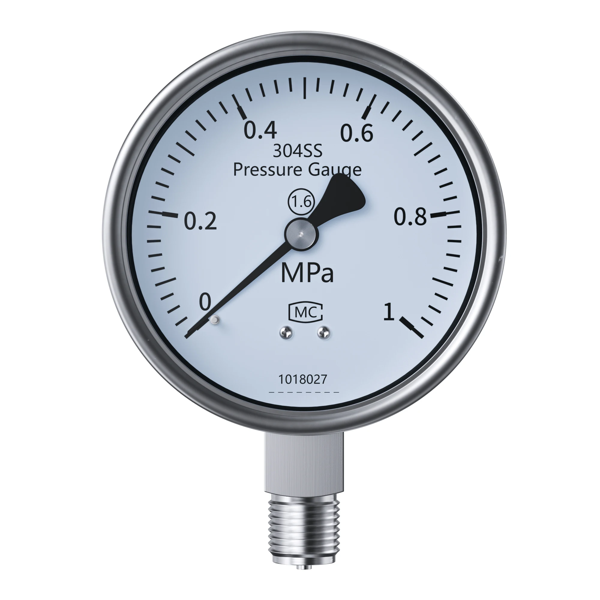 

Water Oil Pressure Gauge 60mm/100mm -0.1-4Mpa -60Mpa 304SS Pointer Pressure Gauges M14*1.5/M20*1.5 Mechanical Pressure Meter