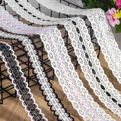 French Embroidery Lace Ribbon Fabric, 100% Cotton, Guipure, DIY Trims, Warp Knitting, Sewing Accessories, Black and White