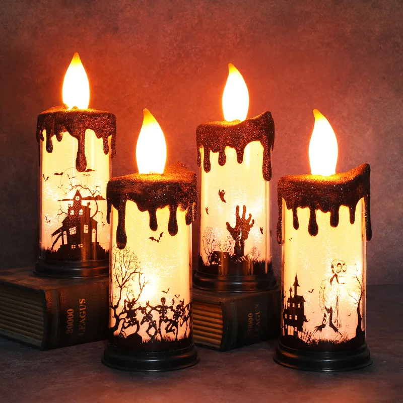 

New Halloween Candle Lights Fun Dress Up Props Pumpkin Lamp Ghost Festival Horror Decoration LED Electronic Candle Light Gift