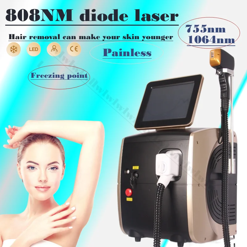 2024 Permanent Laser Hair Removal Machine 808 Nano Diode Laser Hair Removal Machine 755 808 1064nm Latest Painless Hair Removal