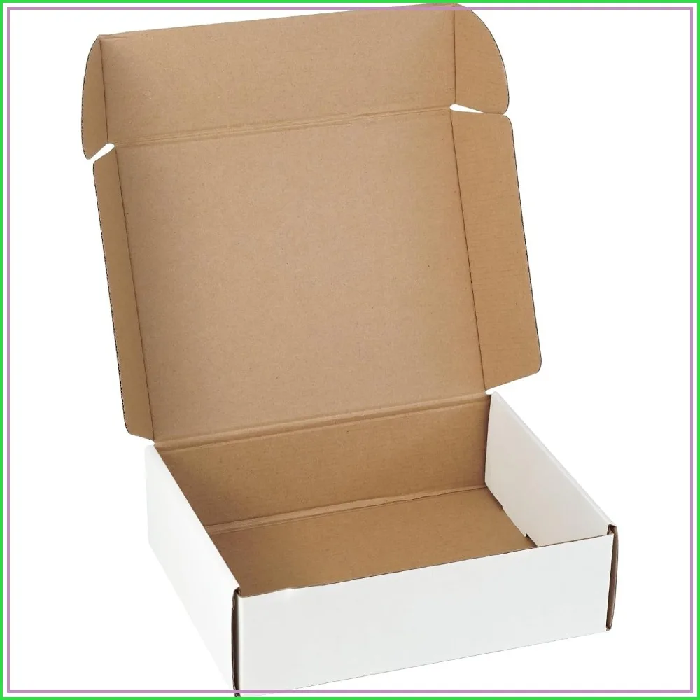 10x8x3 Corrugated Mailer Boxes, 5-Pack, White, Self-Seal, for Shipping & Storage