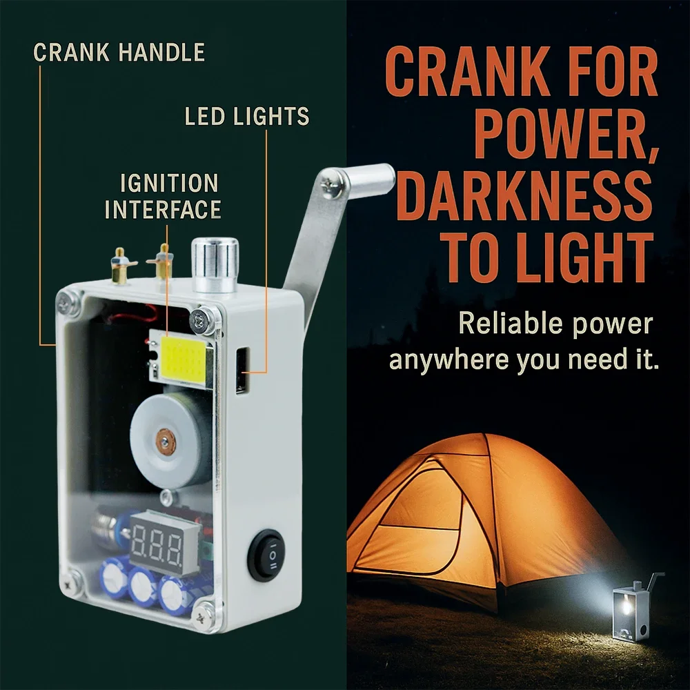 Hand generator portable lighting ignition USB charging