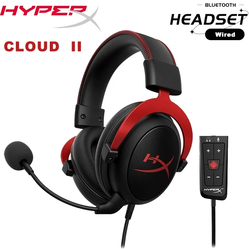 Audífonos Originales HyperX Cloud 2 II para Juegos, con Cable, Sonido Envolvente HiFi 7.1, Micrófono, para PC y PS4