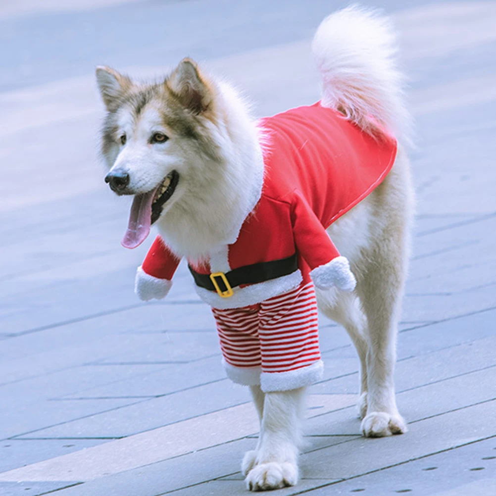 

Christmas Pet Dog Clothing Warm Cozy Costume Hat for Winter Parties Xmas Gifts Lightweight Durable Pajamas Outfits Dog Coat