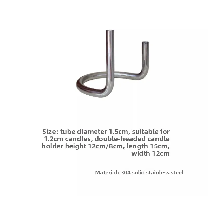 Stainless Steel Candlesticks Metal U-shaped Gemini Candle Holder Simple Creative Home Decoration Ornament Nordic Decorations