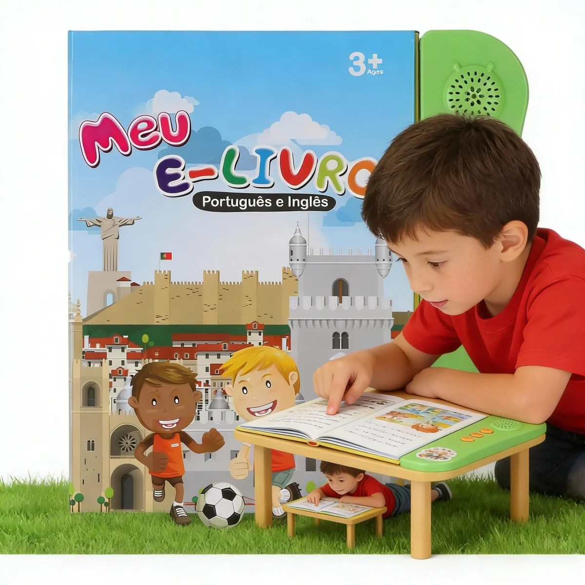 Portuguese English Sound Book for Bilingual Language Children Alphabet Numbers Animals Fruit Vegetables Educational Sound Book