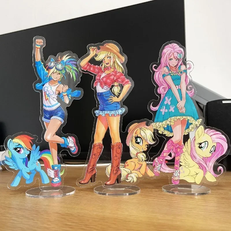 My Little Pony Pinkie Pie Fluttershy akrilik oksford berdiri 10cm Dekorasi Desktop ornamen hadiah kartun untuk teman terbaik