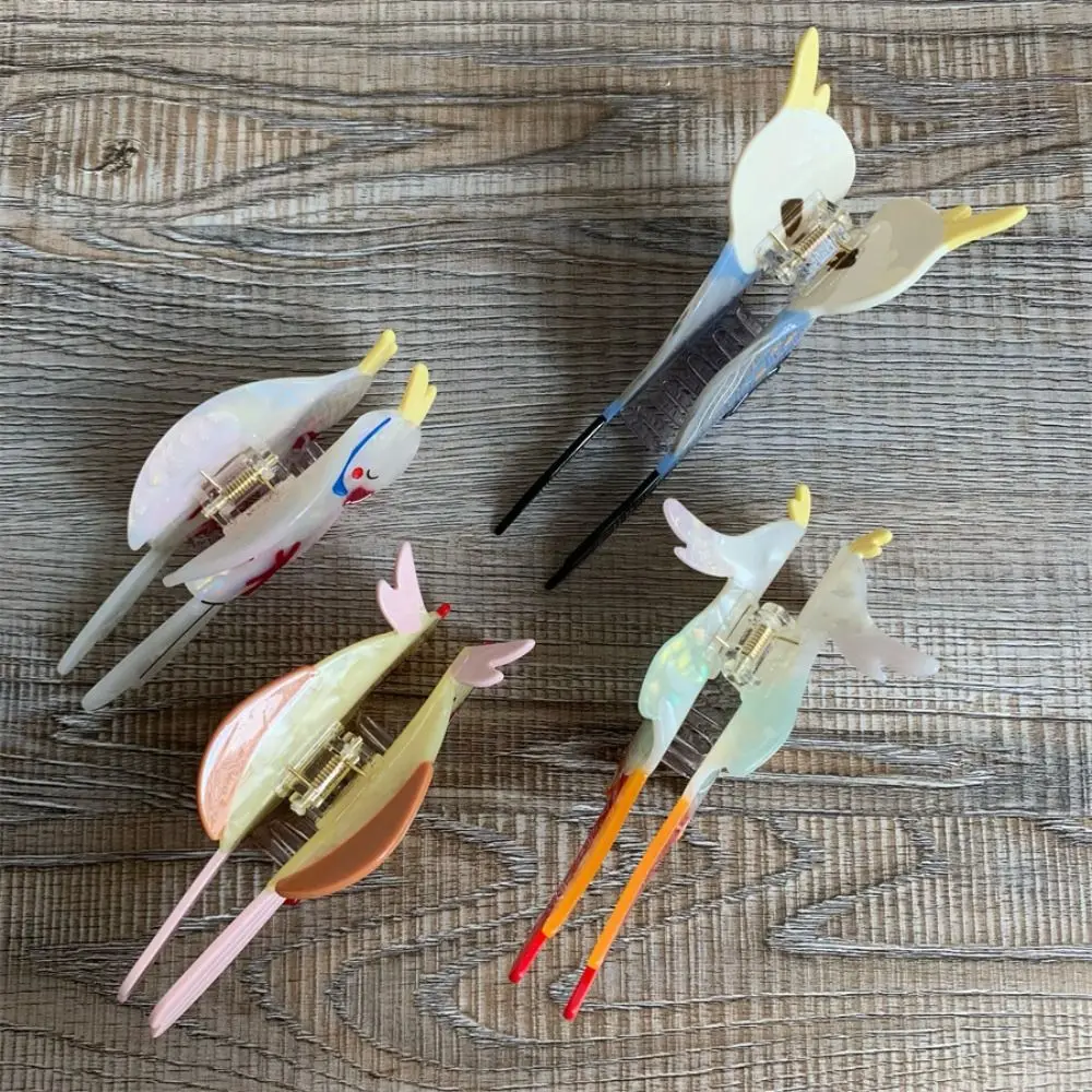 

Sweet Cute Cartoon Animal Shark Clip Parrot Korean Style Acetic Acid Hair Claw Headwear Creative Bird Hair Claw Girls