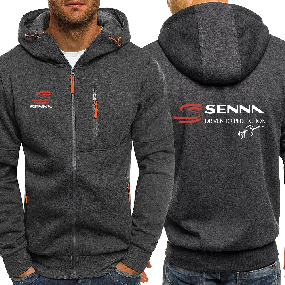 2024 New Ayrton Senna Men Spring and Autumn Hooded Jacket Spring Autumn Men's Comfortable and Leisure Slim-fit Versatile Top