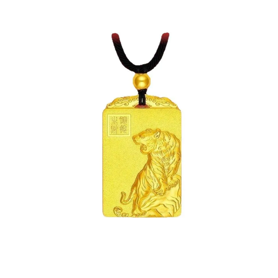 AU999 24K Pure Gold Tiger Brand Pendant: A Versatile Accessory for Men and Women