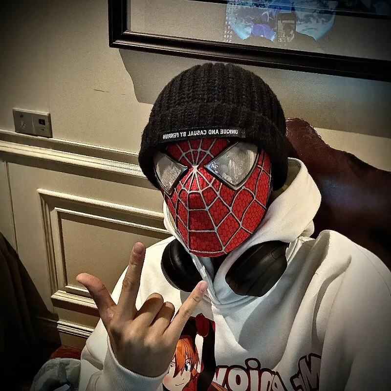 the-first-generation-of-spider-man-mask-toby-maguire-headgear-1-1-restore-cos-marvel-comics-film-handmade-helmet-boy-gift