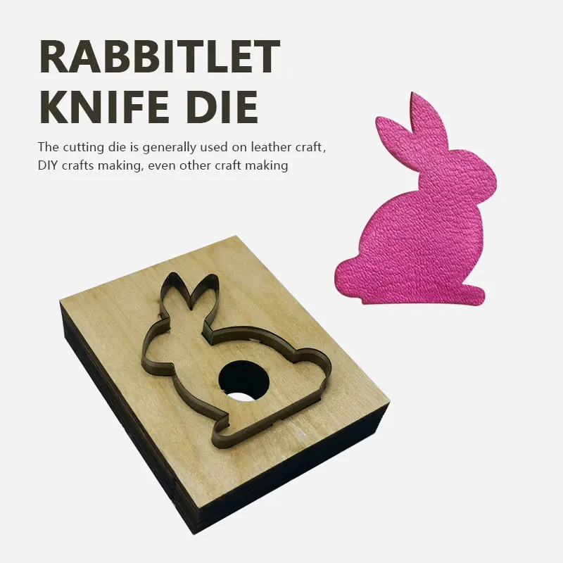 Rabbit Shape Durable Recyclable One-Piece Leather Knife Mold High Precision Cutting Hand Hammering Stamping Dual-Purpose DIY Han