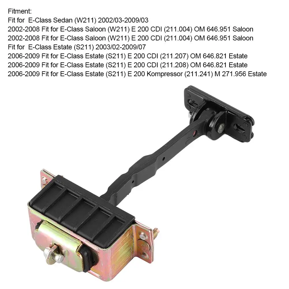 Limitaria da correia de verificação da batente da dobradiça da porta frontal esquerda direita 2117200116   Adequado para Mercedes Benz W211 S211 Classe E Metal