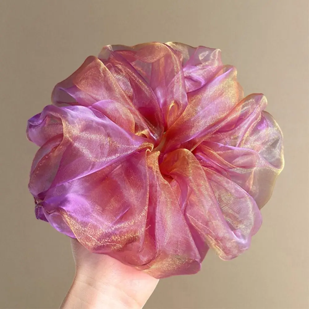 150X100cm Organza Fabric Soft Yarn Magic Mercerized Yarn Laser Fabric Fantasy Color Gradient Color Two-tone Fabric Dance Dress