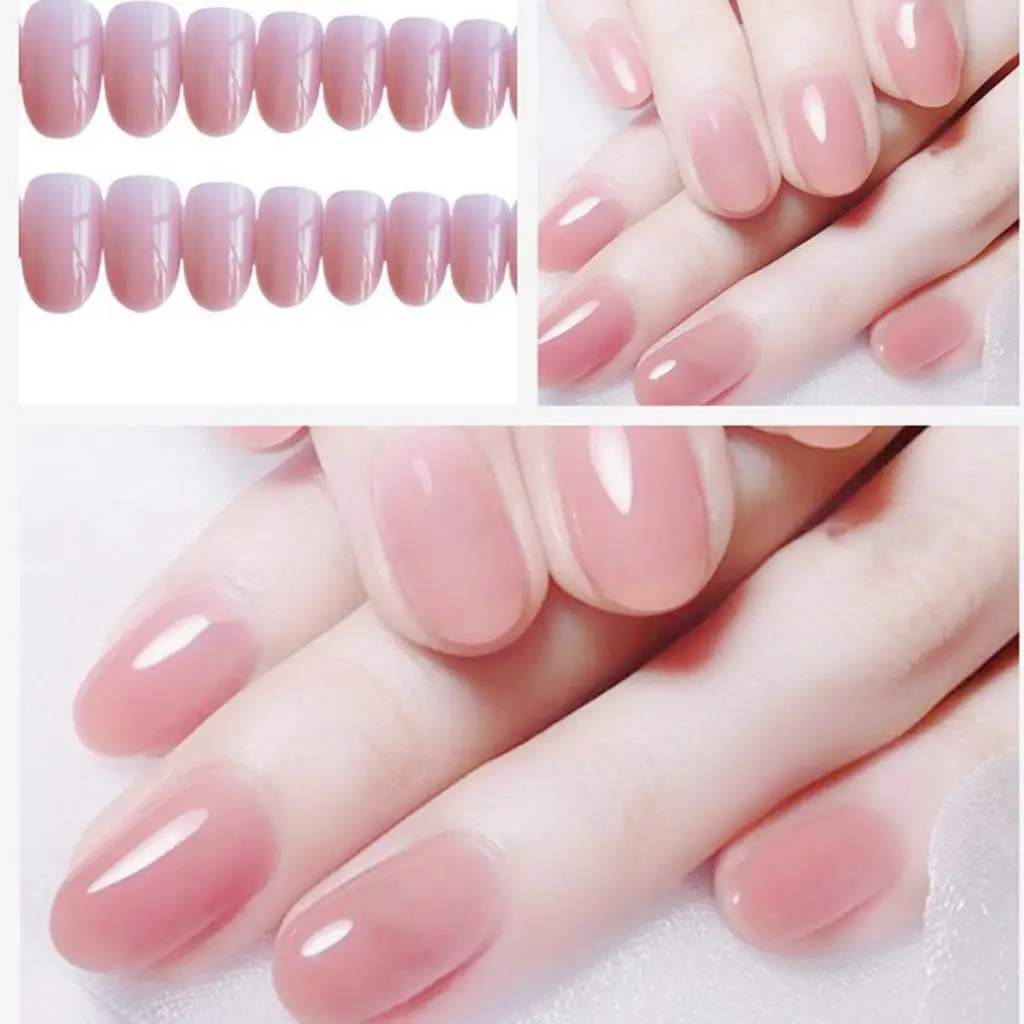 24 Pcs Oval Nails Tips Full Cover False Nails for Salon Supply