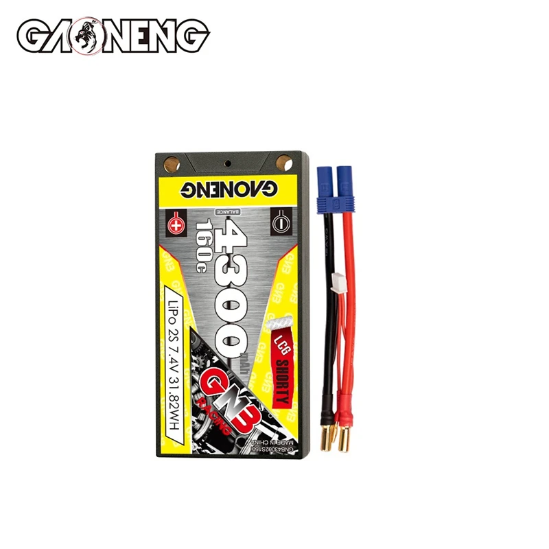 Zmodernizowany bateria Lipo GNB 7.4v 4300mAh 160C/320C dla czterech łodzi terenowych części zamienne 7.4V akumulator z wtyczką T/XT60