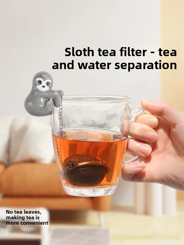 

Joie Lizard Cute Stainl Steel Tea Strainer Hanging Cup Cartoon Lazy Person Tea Brewing Tool Kitchen Dining Utensils Tea Set