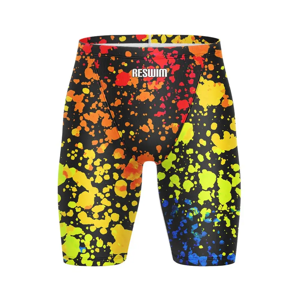 New Summer Men's Swimwear Swim Jammers Endurance Athletic Training Swimsuit Beach Swimming Trunks Flat Angle Tights Surf Shorts