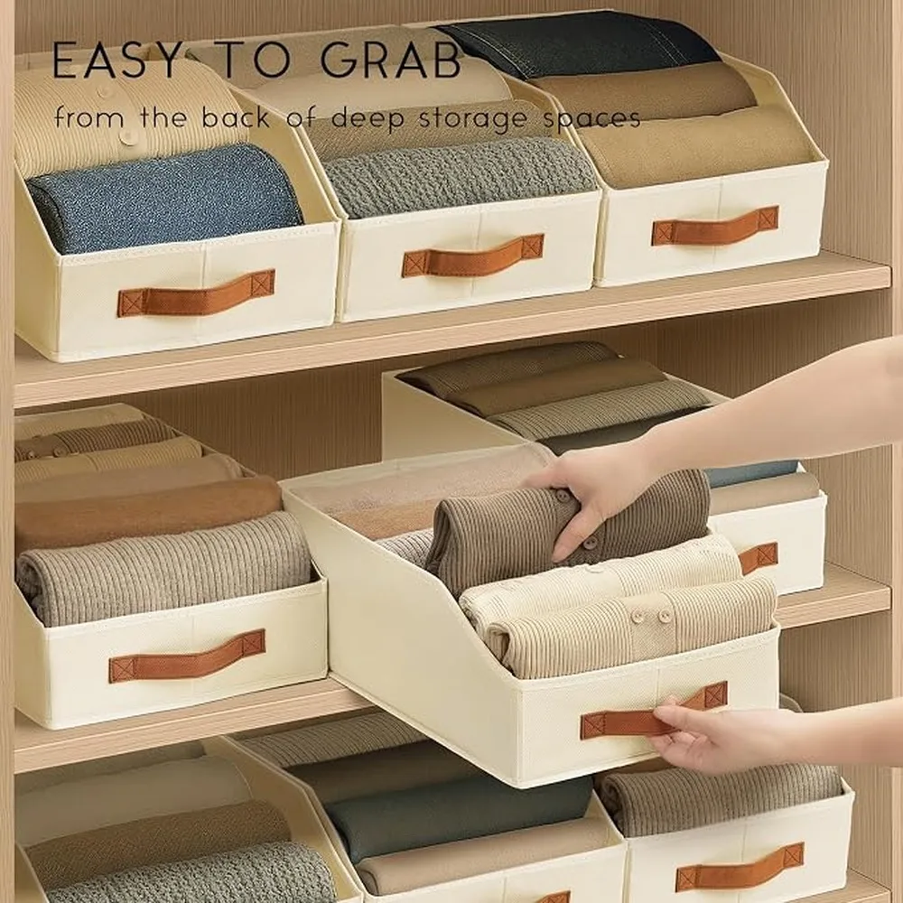 Handle Storage Basket Fabric Storage Bin Nonwoven Box Foldable Basket Closet