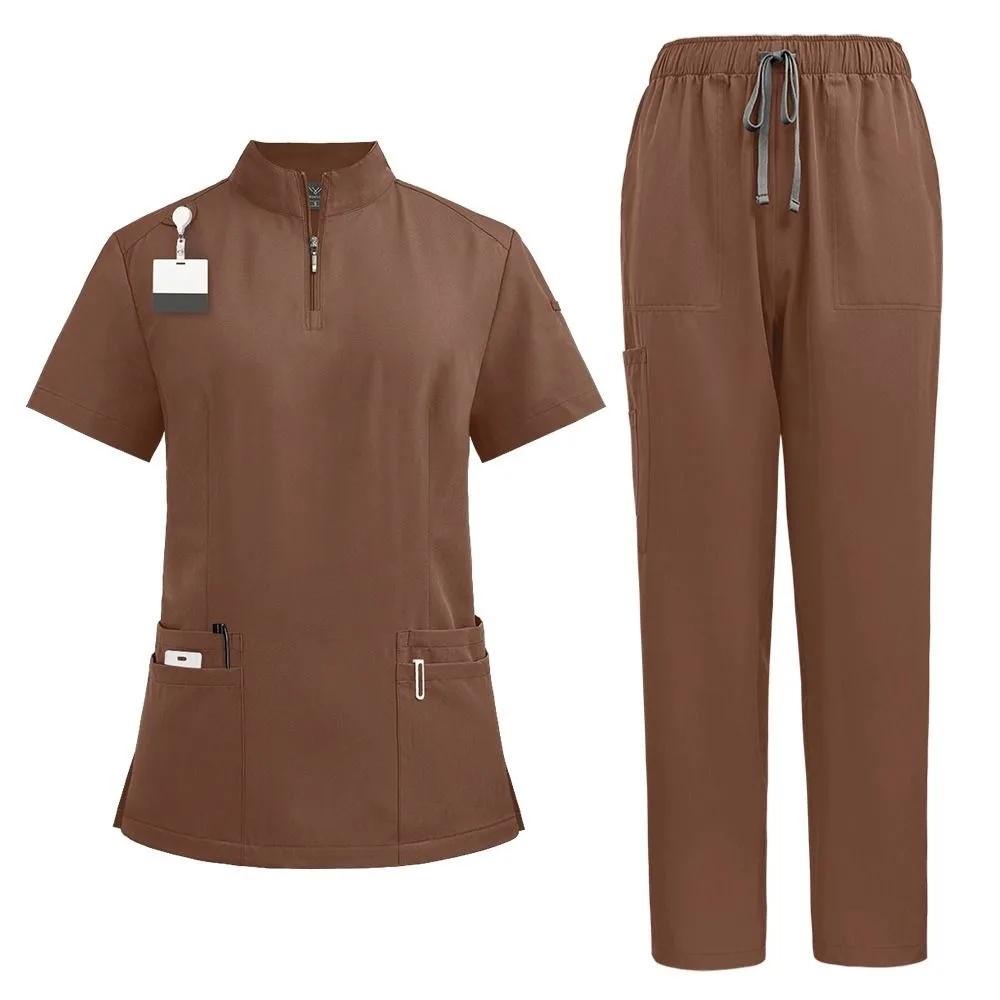Sneldrogend Unisex Scrubpak Shirt + Broek Klassiek Klinisch Uniform Zacht T-shirt Vrouw Apotheek Werkkleding Veterinair