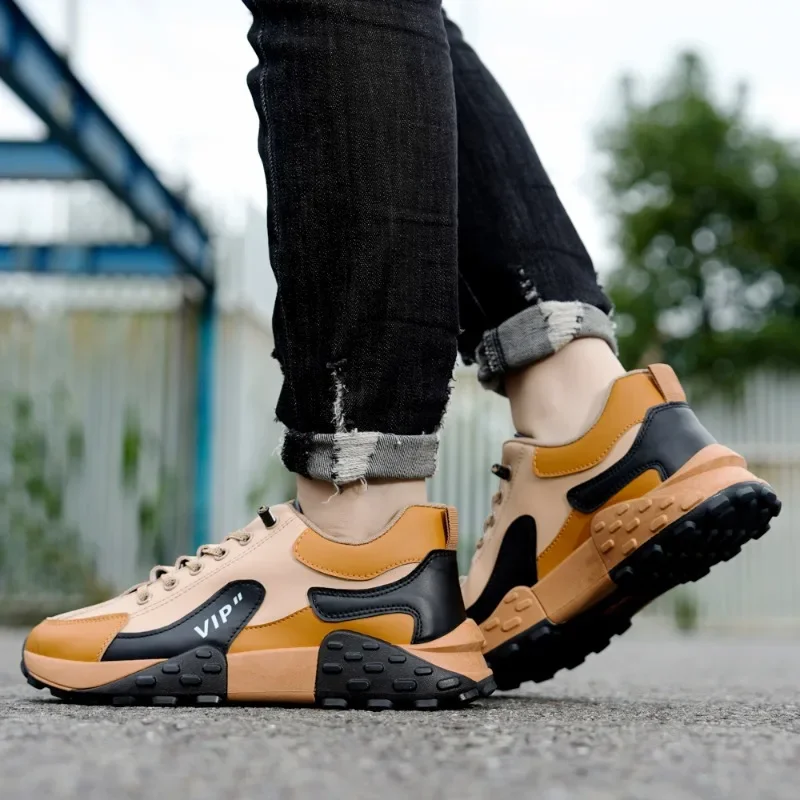 Fashion 2023 Cross-tied Men's Vulcanize Shoes New Sewing Hot Sale Round Toe Casual Breathable Anti-slip Outdoor Classic Sneakers image 5