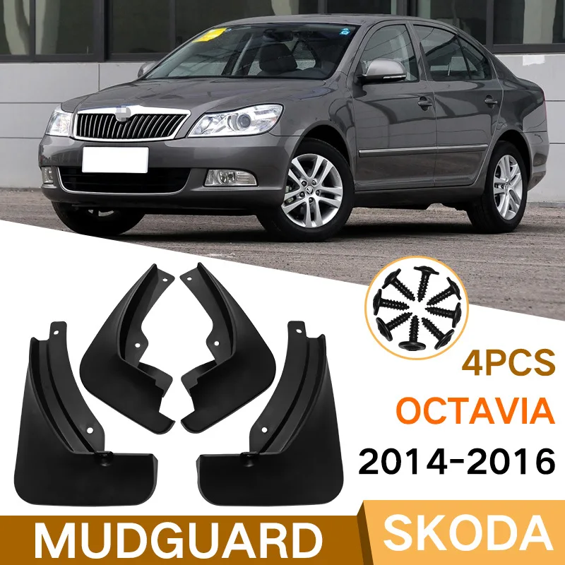 

For Skoda Octavia 2014-2016 2009-2013 black car mudguard Reduce dust Resist tire dirt car accessories tools