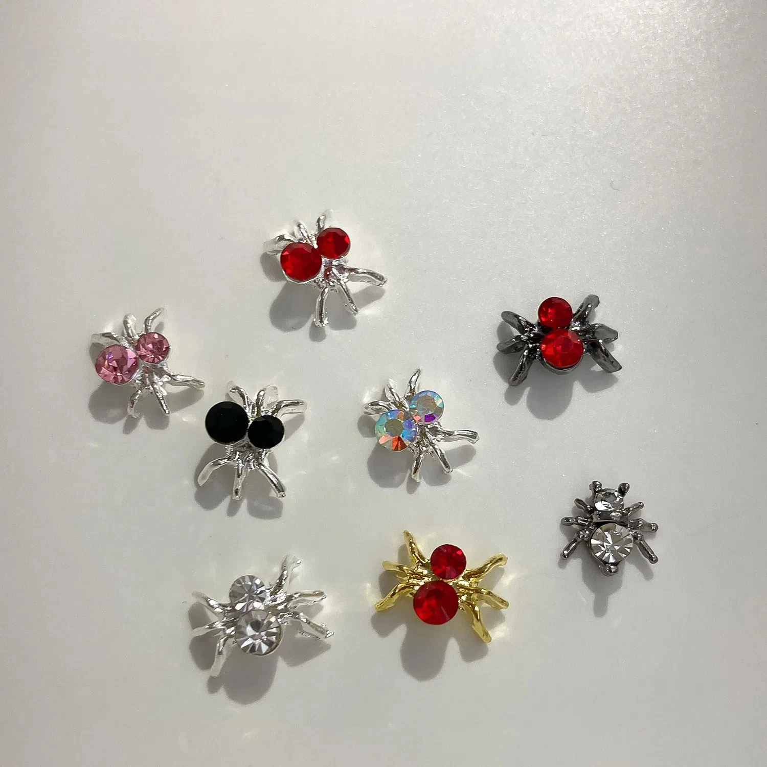 20PCS Luxury Punk Style Alloy Zircon Nail Decorations 3D Pearl Embellished Dark themed Rhinestones for DIY Nail Art Charms