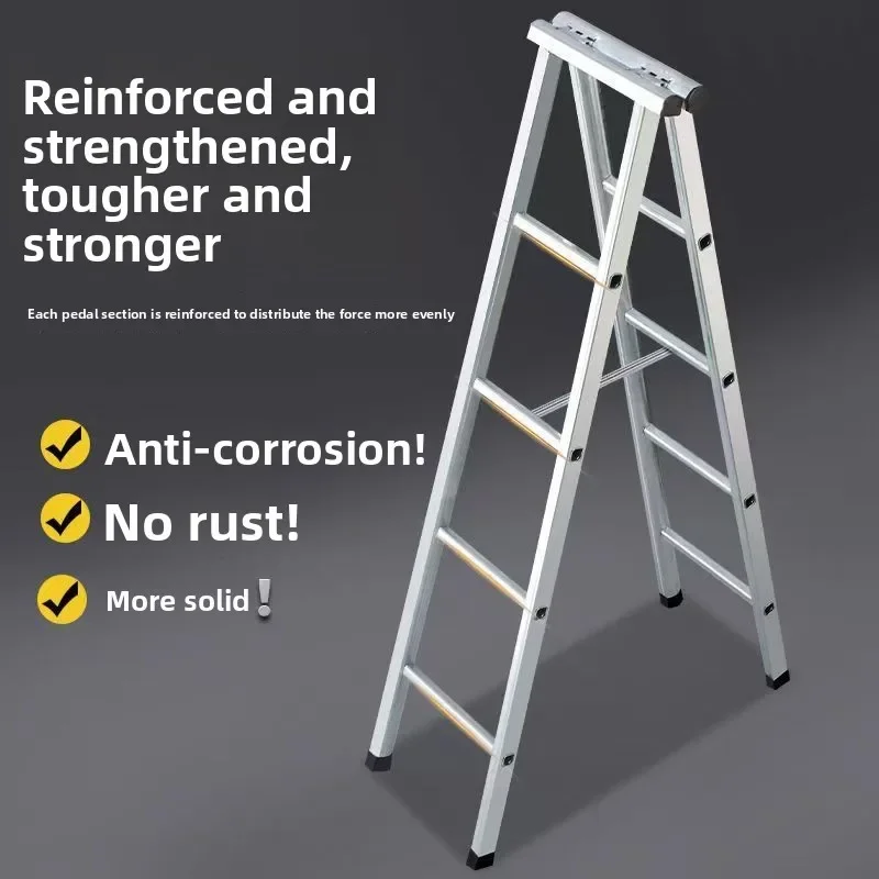 Heavy Duty Household Ladder 2 Meter Folding Step Ladder Aluminum Safe Non Slip Loft Move Portable Elite Reach Folding Ladder