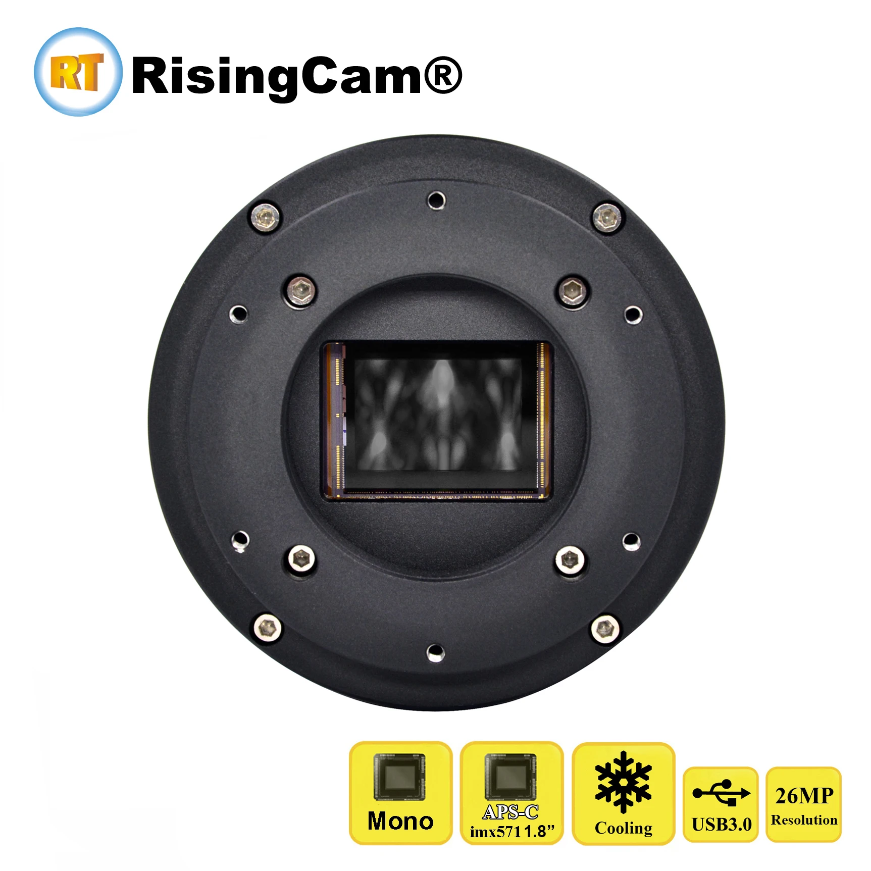 

Промышленная монохромная астрономическая камера RisingCam imx571 26 Мп с матрицей 1,8 дюйма APS-C, ATR3CMOS26000KMA, для астрономических телескопов