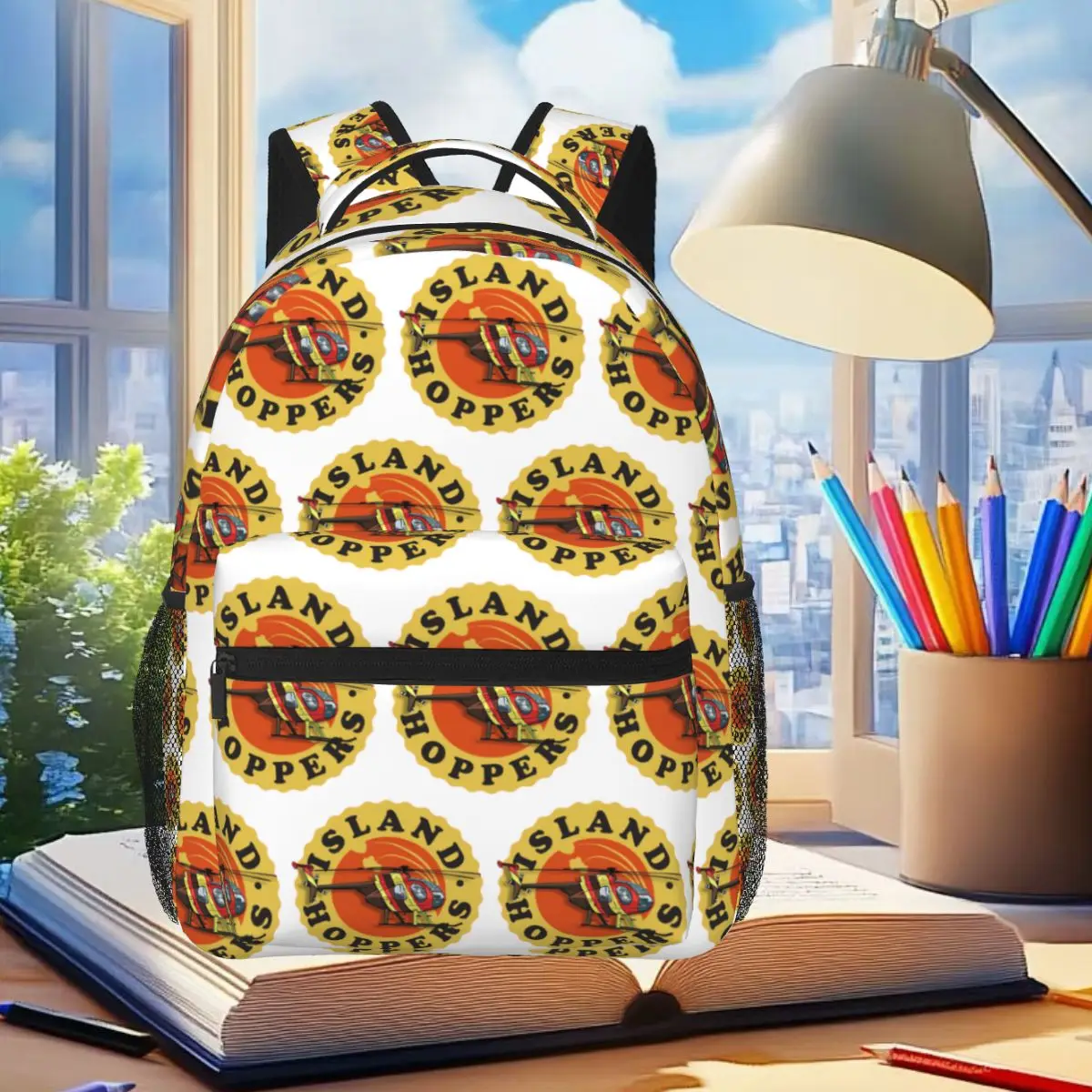 Island Hoppers Magnum PI Backpack Student Boys Girls BookBag Children School Bag Computer Shoulder Bags for Men Women