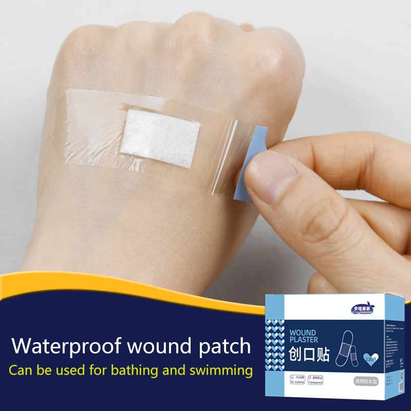 1box PU Transparent Waterproof Band  Adhesive Medical Strips Wound Plaster For Sports Bathing Protective First Aid