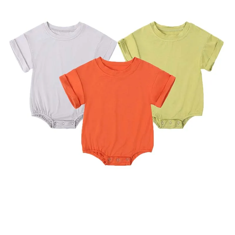 Baby Clothing Bamboo Fiber Bodysuits 0–24 Months Summer Long Sleeves Solid Color Onesies Newborn Boy Girl Outfits