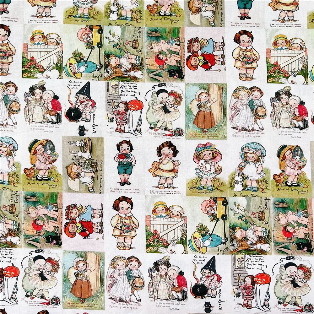 Retro Tomato soup doll vintage 100% cotton fabric ,Patchwork Cloth,DIY Sewing Quilting Material For Baby skirt clothes